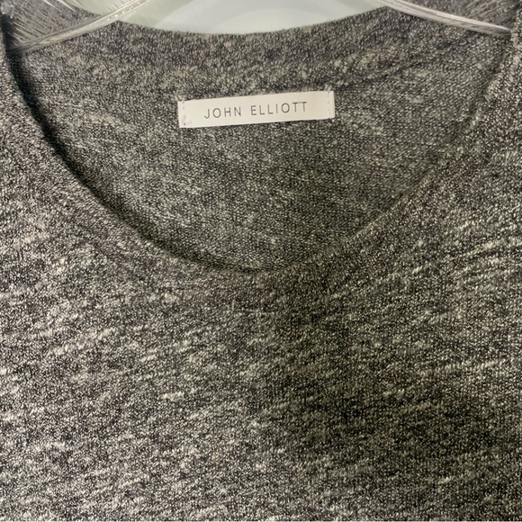 John Elliott Heathered Dark Gray The Mercer Melange Crew Tee Shirt Size M - Picture 9 of 12